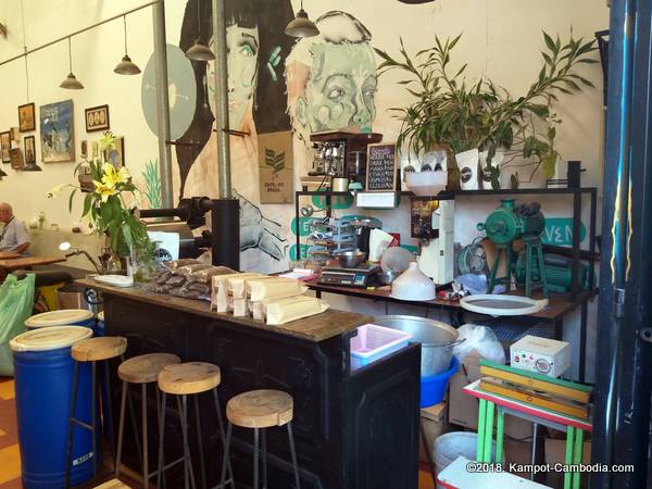 Espresso Cafe and Rumble Fish Coffee in Kampot, Cambodia.