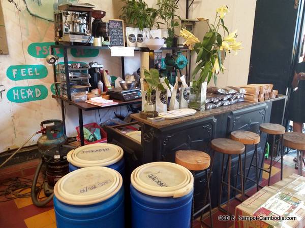 Espresso Cafe and Rumble Fish Coffee in Kampot, Cambodia.