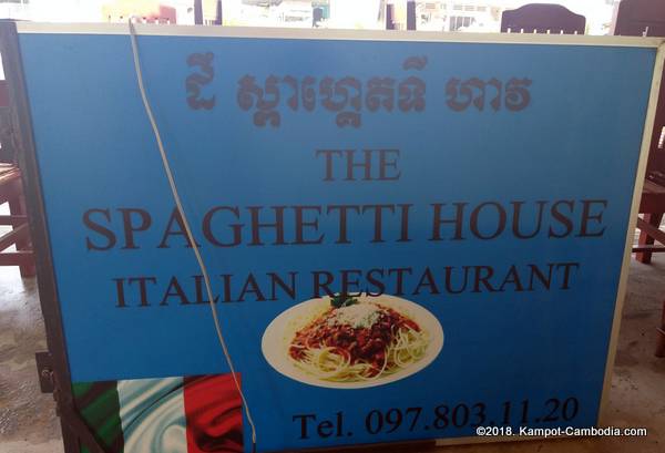 The Spaghetti House in Kampot, Cambodia.  Italian Restaurant.