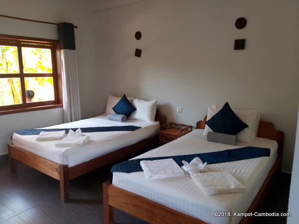 Two Moons Hotel & Restaurant in Kampot, Cambodia.