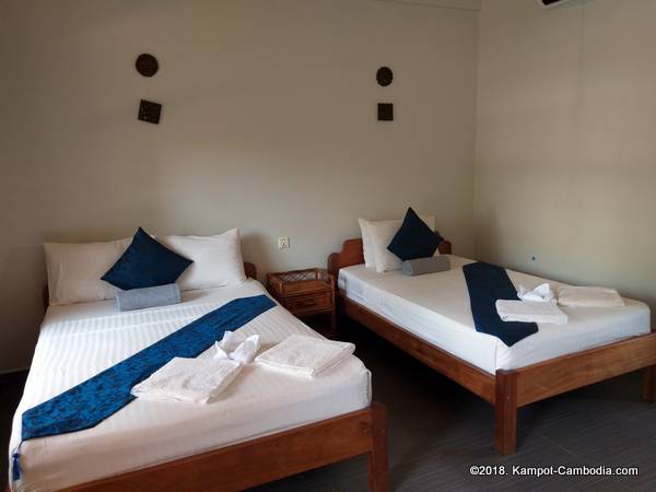 Two Moons Hotel & Restaurant in Kampot, Cambodia.