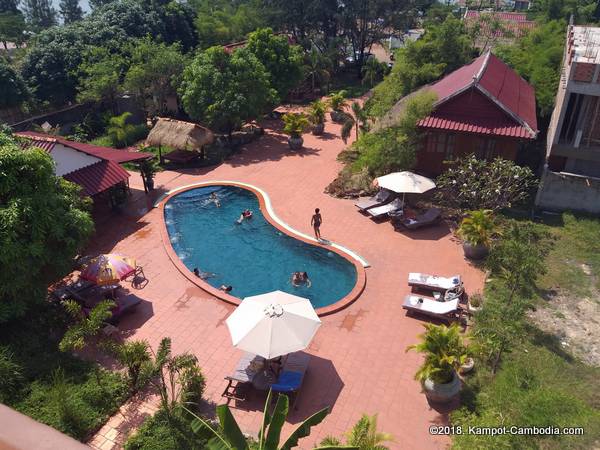Two Moons Hotel & Restaurant in Kampot, Cambodia.