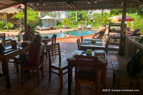 Two Moons Hotel & Restaurant in Kampot, Cambodia.