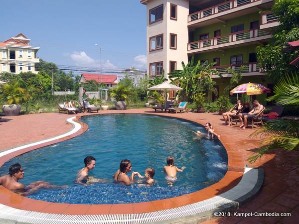 Two Moons Hotel & Restaurant in Kampot, Cambodia.