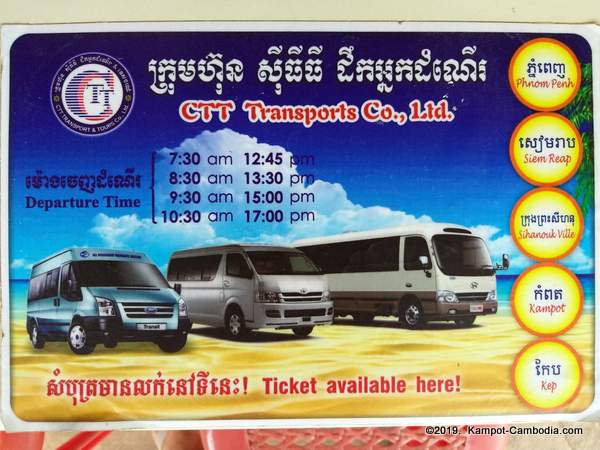 CTT Transports Bus in Kampot, Cambodia.
