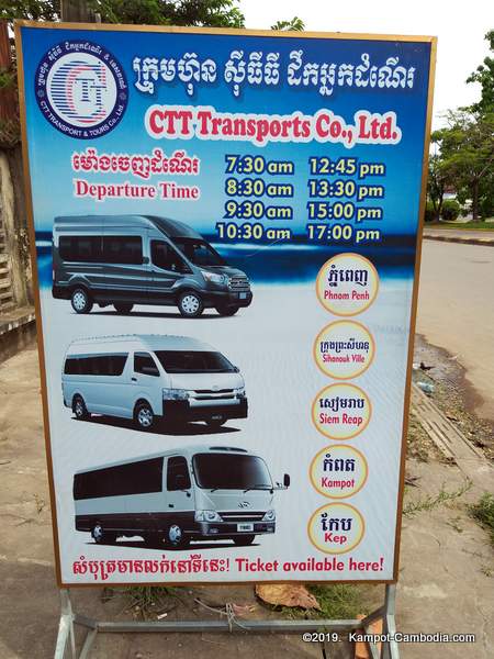 CTT Transports Bus in Kampot, Cambodia.