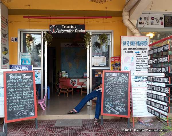 KKS Travel in Kampot, Cambodia.  Tourist Information at The Old Market.