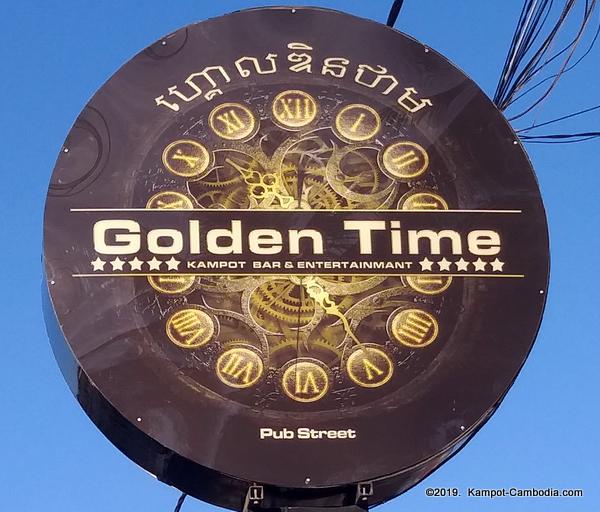 Golden Time Bar in Kampot, Cambodia.