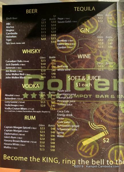 Golden Time Bar in Kampot, Cambodia.