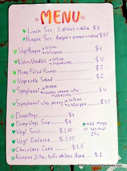 Chellovegi Vegan Restaurant in Kampot, Cambodia.