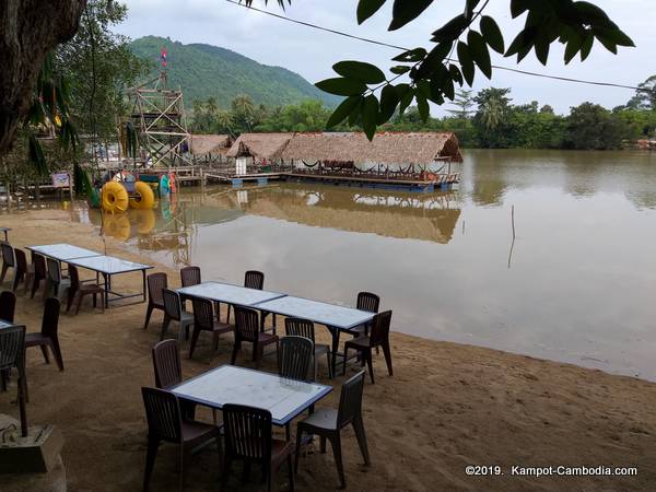 Chhne Tansur Water Park in Kampot, Cambodia.