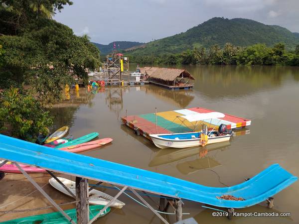 Chhne Tansur Water Park in Kampot, Cambodia.