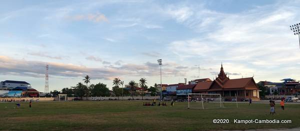 Olympic Stadium in Kampot, Cambodia.