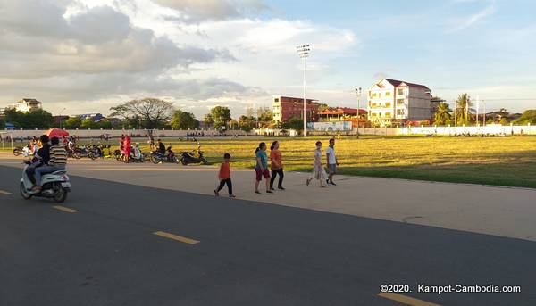 Olympic Stadium in Kampot, Cambodia.