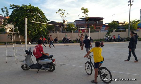 Olympic Stadium in Kampot, Cambodia.