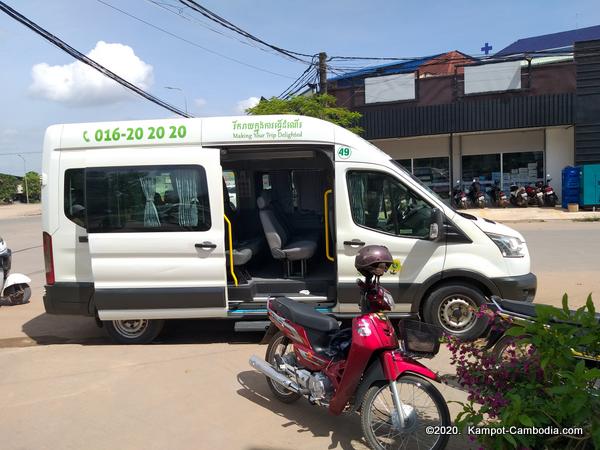 Larryta Express Bus in Kampot, Cambodia.