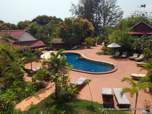 Two Moons Hotel & Restaurant in Kampot, Cambodia.