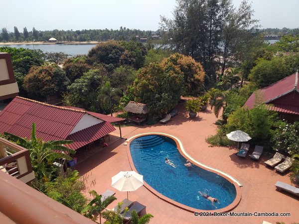 Two Moons Hotel & Restaurant in Kampot, Cambodia.