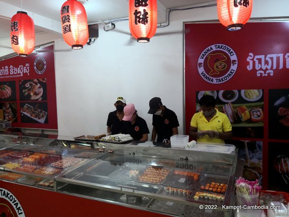 Vanna Takoyaki &  Sushi in Kampot, Cambodia.