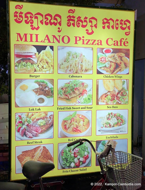 Milano Pizza and Coffee in Kampot, Cambodia.