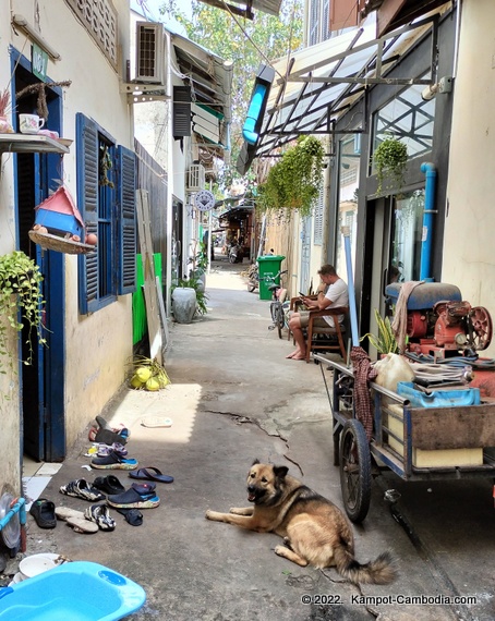 Kampot Lane in Kampot, Cambodia.  Little Alley of Fun.