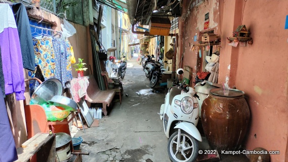 Kampot Lane in Kampot, Cambodia.  Little Alley of Fun.