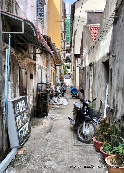 Kampot Lane in Kampot, Cambodia.  Little Alley of Fun.