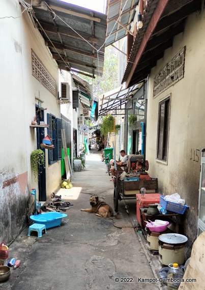 Kampot Lane in Kampot, Cambodia.  Little Alley of Fun.