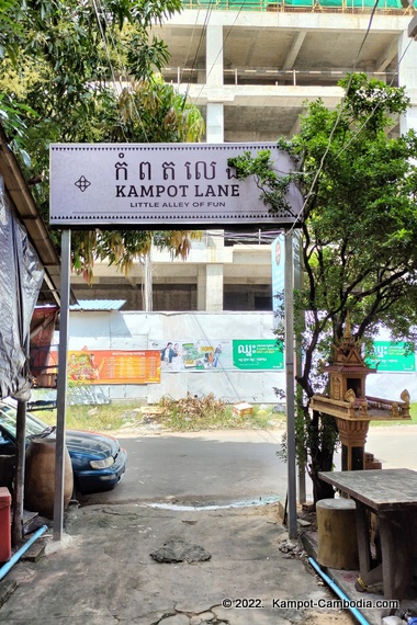 Kampot Lane in Kampot, Cambodia.  Little Alley of Fun.