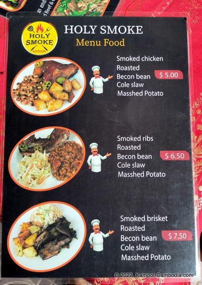 Holy Smoke BBQ in Kampot, Cambodia.