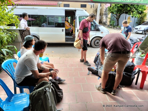 Vibol Express Bus in Kampot, Cambodia.