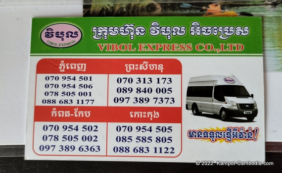 Vibol Express Bus in Kampot, Cambodia.