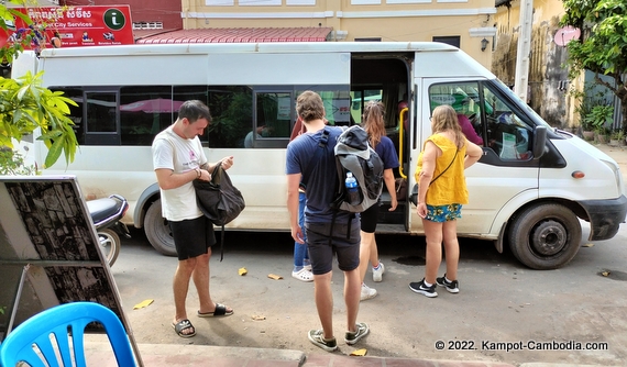 Vibol Express Bus in Kampot, Cambodia.