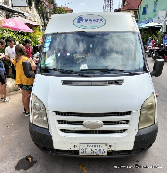 Vibol Express Bus in Kampot, Cambodia.