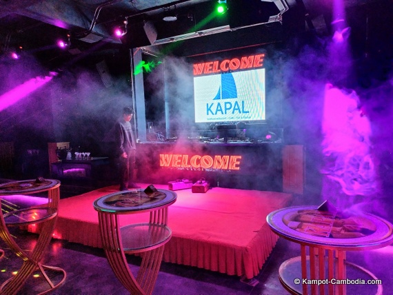 Kapal Seafood Restaurant, Club and SkyBar in Kampot, Cambodia.