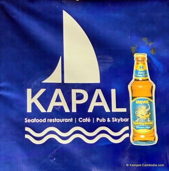 Kapal Seafood Restaurant, Club and SkyBar in Kampot, Cambodia.