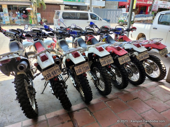 Kampot Dirt Bike Shop in Kampot, Cambodia.  Big Bike Repairs.