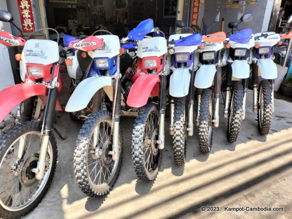 Kampot Dirt Bike Shop in Kampot, Cambodia.  Big Bike Repairs.