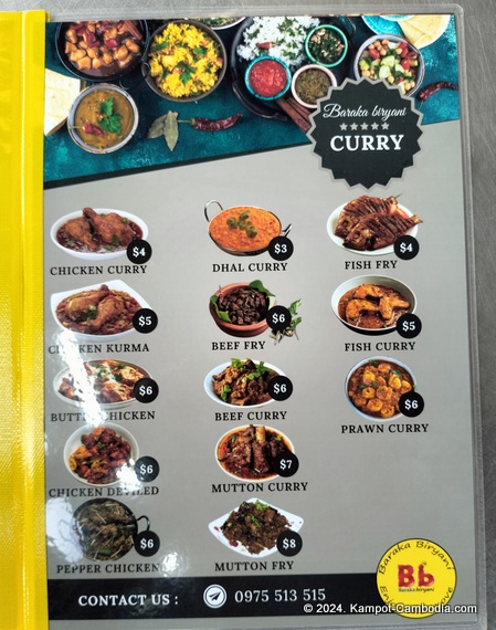 Baraka Indian and Sri Lankan Food in Kampot, Cambodia.